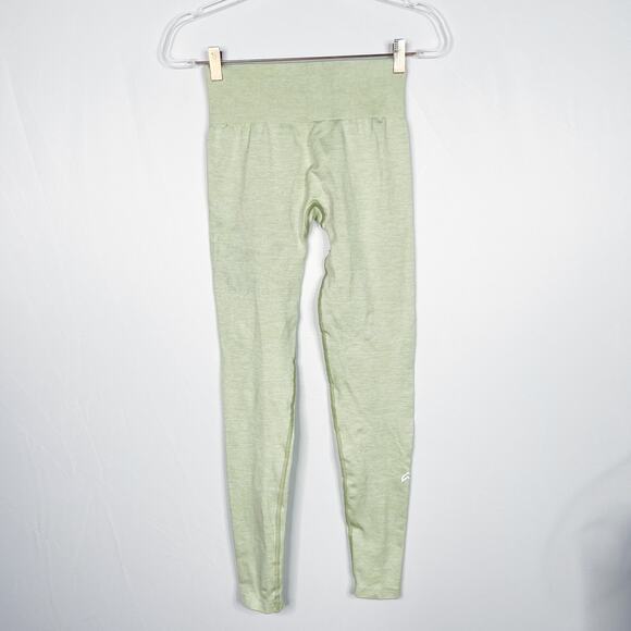 Gymshark XSmall XS Seamless Marled Leggings Light Green Workout Womens Fitted - Picture 2 of 7